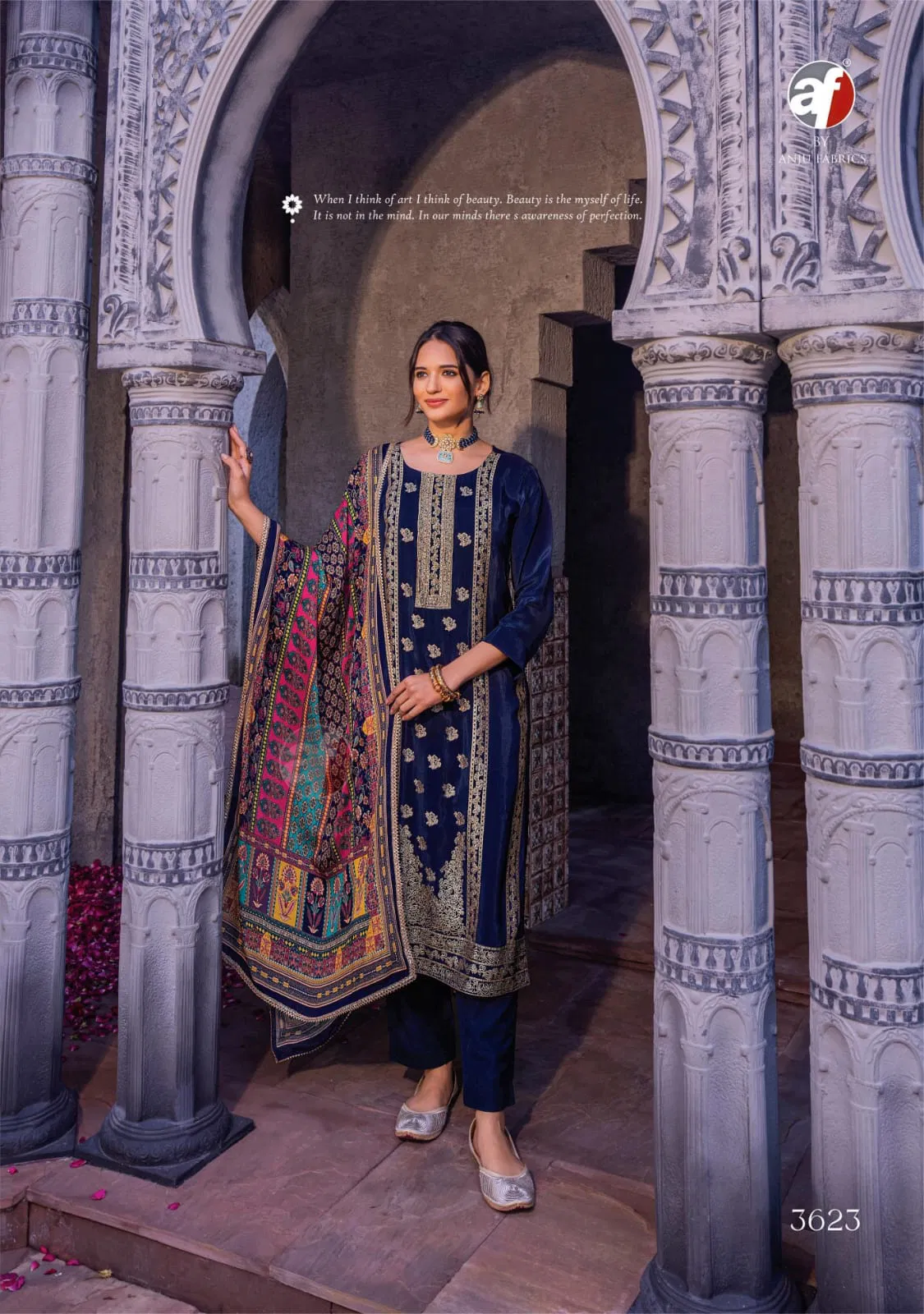 Dastoor By Af Crepe With Heavy Jacquard  Readymade Suits Wholesale Suppliers In Mumbai
